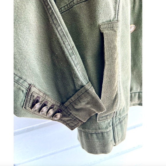 WE THE FREE Viva Surplus Cotton Pea Jacket in Army Green - S - Picture 7 of 13